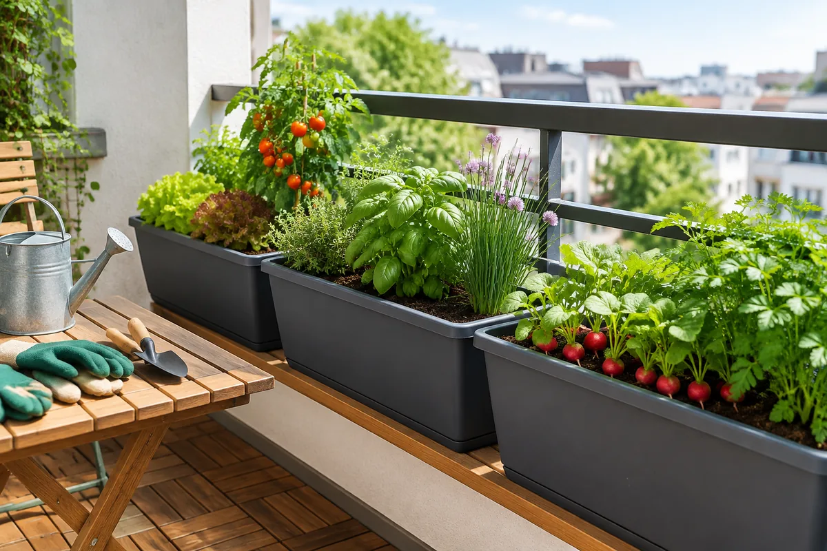 Comment créer un mini-potager avec trois bacs sur un balcon